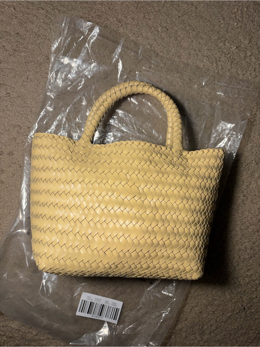 Madewell 💛 the Signature mini Woven Tote Bag in Yellow Clay NWT - Picture 6 of 9